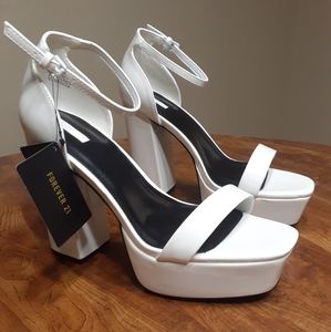 White Patent Leather Platform Heels